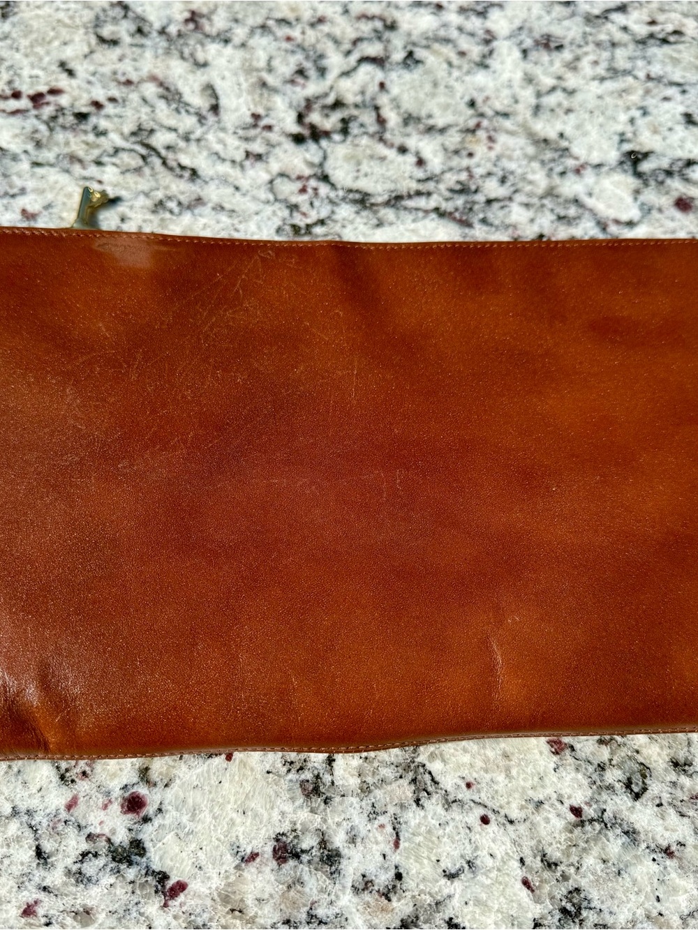 Brown Leather Envelope Clutch - Picture 4 of 8
